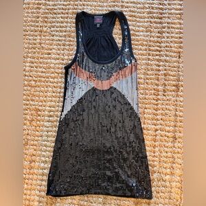 Bebe Black Elegant Top/ festival mini dress